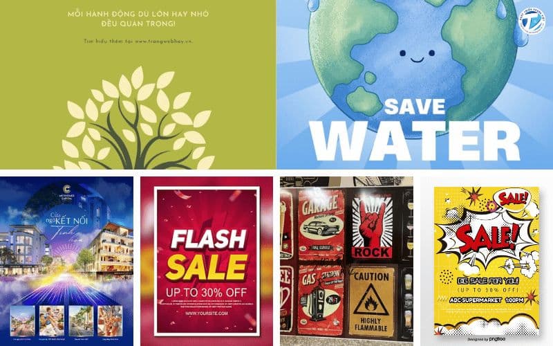 Hình ảnh áp phích quảng cáo trong tâm lý học màu sắc