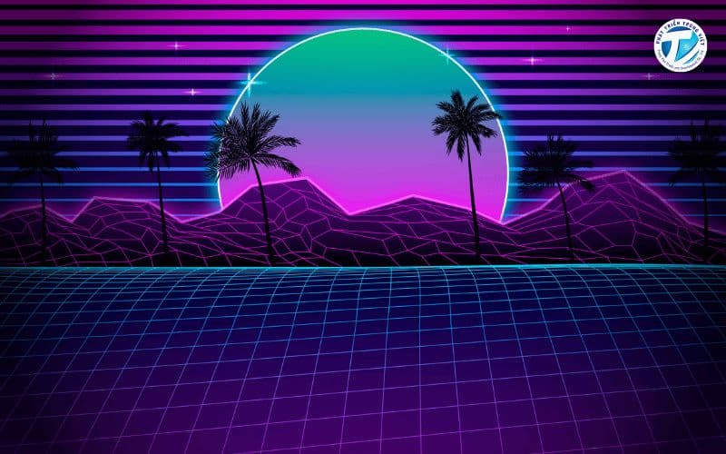 Hình ảnh các mẫu background Neon Retro Wave & Synthwave