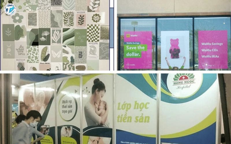 Hình ảnh in poster dán kính trong suốt và decal sữa