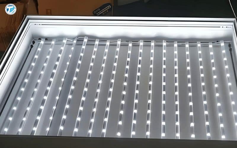 Hình ảnh phân biệt chất lượng mica Đài Loan và mica Trung Quốc khi làm hộp đèn led