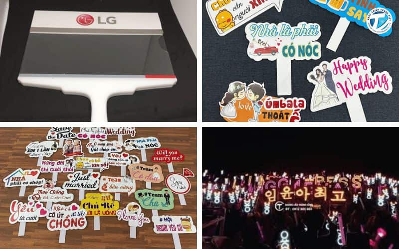 Hình ảnh so sánh các loại biển cổ vũ Formex Mica và biển đèn led cổ vũ HCM