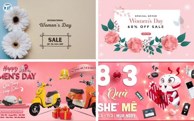 Hình ảnh tạo ra nội dung thu hút trên banner 8-3