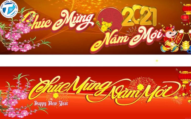 Băng rôn chúc mừng năm mới vector độc đáo
